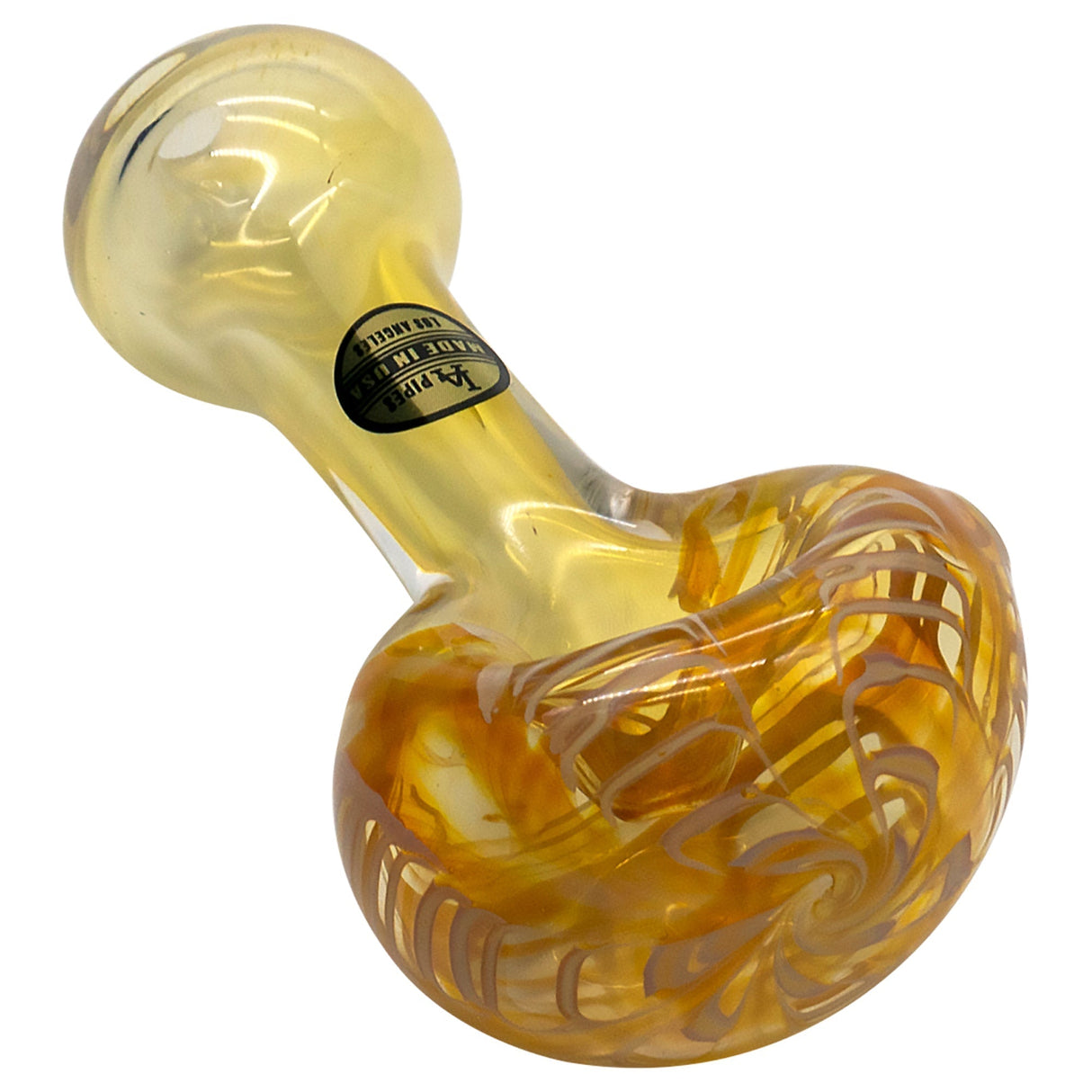 LA Pipes Color Changing Spoon Hand-Pipe with Amber Accents - Top View