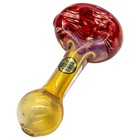 LA Pipes Color Changing Hand-Pipe with Red Accents, Borosilicate Glass, Side View