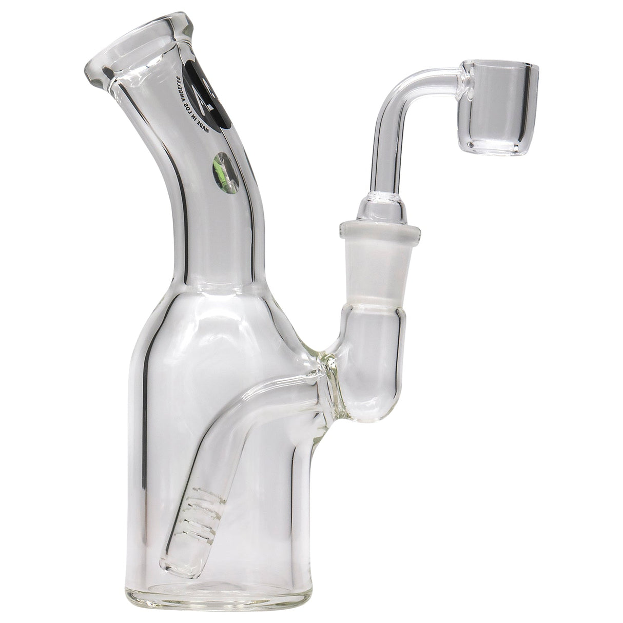 LA Pipes Compact Bent Neck Waterpipe for Concentrates with Quartz Banger - Side View