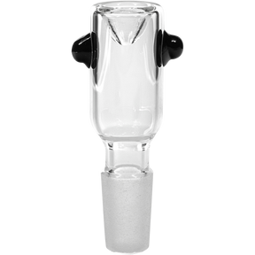 LA Pipes Custom Black Cylinder Bong Bowl, 14mm Male Joint, Borosilicate Glass, Front View