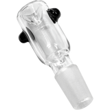 LA Pipes Custom Cylinder Bong Bowl, 14mm Male, Clear Borosilicate Glass, Angled View