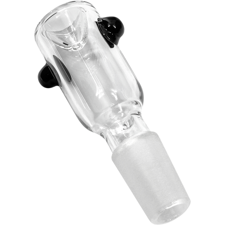 LA Pipes Custom Cylinder Bong Bowl, 14mm Male, Clear Borosilicate Glass, Angled View