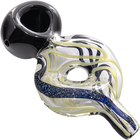 LA Pipes Dichro Donut Slime Hand-Pipe in Green Slyme, 4.5" Borosilicate Glass, USA Made