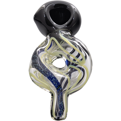 LA Pipes Dichro Donut Slime Hand-Pipe, 4.5" Spoon Design, Borosilicate Glass, Front View