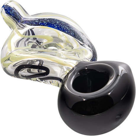 LA Pipes Dichro Donut Slime Hand-Pipe, 4.5" Green Borosilicate Glass, USA Made, Top View