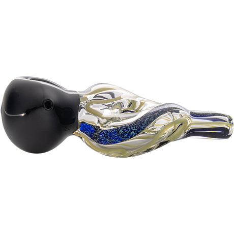 LA Pipes Dichro Donut Slime Hand-Pipe, 4.5" Spoon Design, Borosilicate Glass, USA Made - Side View
