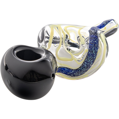 LA Pipes Dichro Donut Slime Hand-Pipe - 4.5" Spoon Design in Green Borosilicate Glass