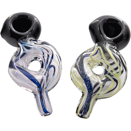 LA Pipes Dichro Donut Slime Hand-Pipe in Green, 4.5" Borosilicate Glass, Spoon Design, USA Made