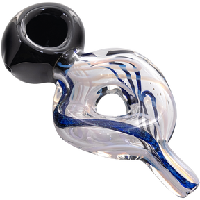 LA Pipes Dichro Donut Slime Hand-Pipe in Purple Slyme with deep bowl, side view on white