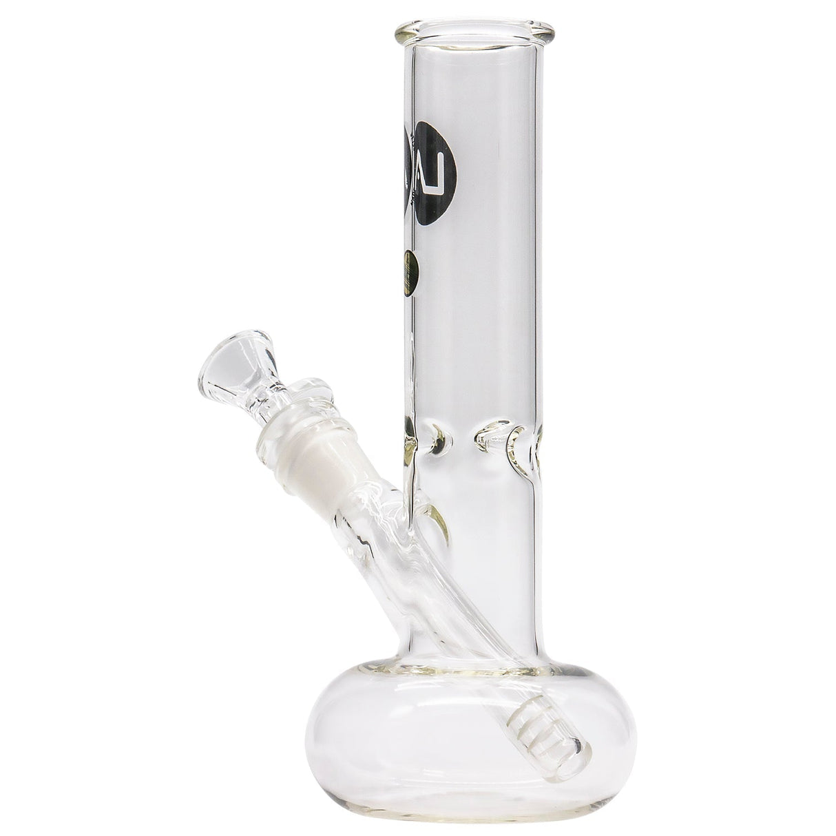 LA Pipes Donut Base Bong with Clear Borosilicate Glass, Side View on White Background
