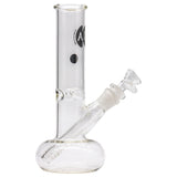 LA Pipes Donut Base Bong with clear borosilicate glass, 45-degree joint, and bubble design, front view