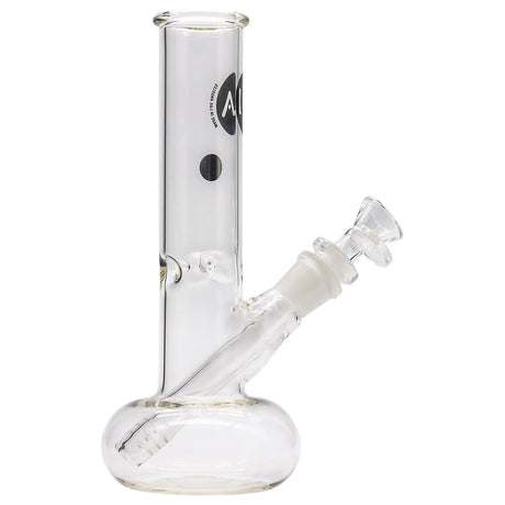 LA Pipes Donut Base Bong with clear borosilicate glass, 45-degree joint, and bubble design, front view