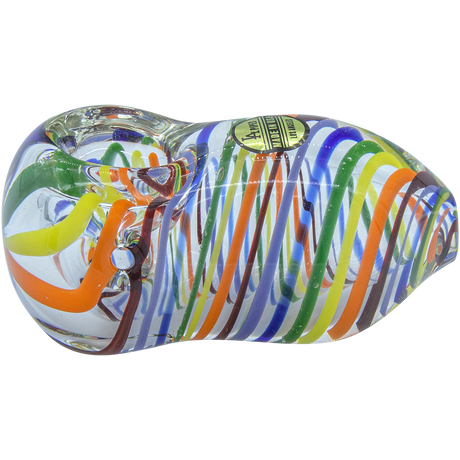 LA Pipes "Easter Egg" Rainbow Swirl 3" Hand Pipe, Borosilicate Glass, Side View