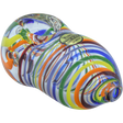 LA Pipes "Easter Egg" Rainbow Swirl Hand Pipe, 3" Borosilicate Glass for Dry Herbs, Side View