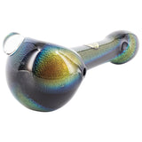 LA Pipes Full Dichro Spoon Pipe with Clear Marbles, 4" Borosilicate Glass, USA Made