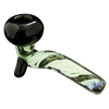 LA Pipes "Galactic Storm" Slime & Dichro Sherlock Pipe, Green Slime Variant, Angled View