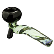 LA Pipes "Galactic Storm" Slime & Dichro Sherlock Pipe, Green Slime Variant, Angled View