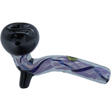 LA Pipes "Galactic Storm" Slime & Dichro Sherlock Pipe, USA-made, side angle on white