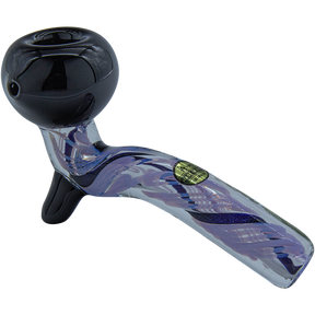 LA Pipes "Galactic Storm" Slime & Dichro Sherlock Pipe in Purple Slime Variant, Angled Side View