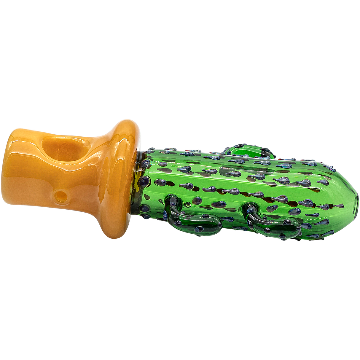 LA Pipes Glass Saguaro Cactus Pipe - 5" Spoon Design in Green Borosilicate Glass