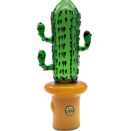 LA Pipes Glass Saguaro Cactus Pipe, 5" Spoon Design, Green Borosilicate Glass, Front View