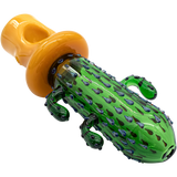 LA Pipes Glass Saguaro Cactus Pipe in Green, 5" Borosilicate Spoon Design, Angled View