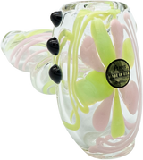 LA Pipes Hammer Pipe with Green Slyme & Bubble Gum Twist, 4.5" Borosilicate Glass, USA Made