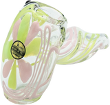 LA Pipes Green Slyme and Bubble Gum Twist Hammer Pipe, Sherlock Design, Side View