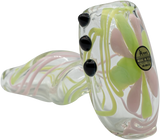 LA Pipes Handcrafted Green Slyme & Bubble Gum Twist Hammer Pipe, Sherlock Design, Side View