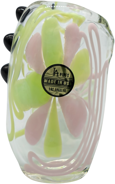 LA Pipes Green Slyme and Bubble Gum Twist Hammer Pipe, Sherlock Design, 4.5" Length