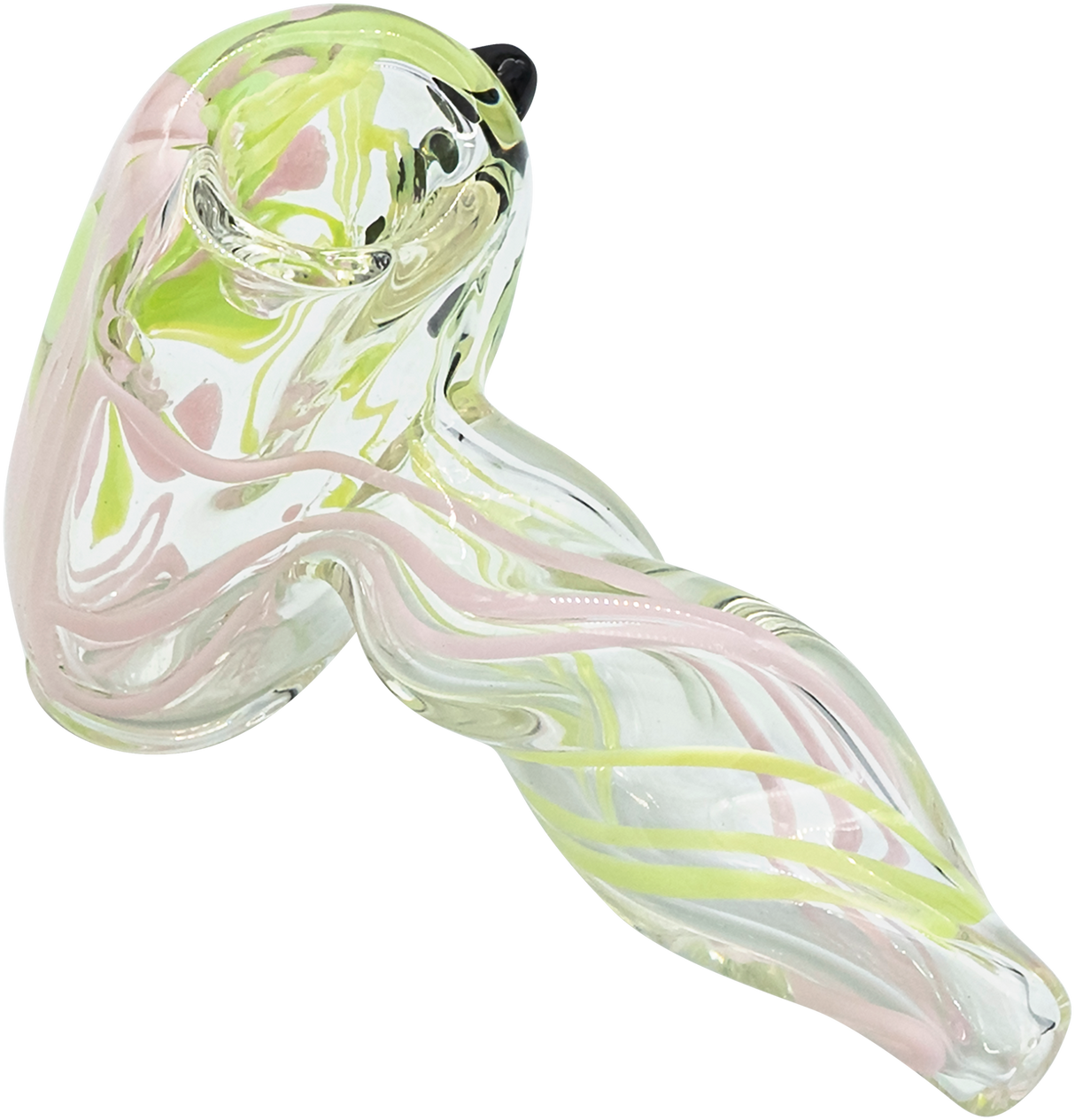 LA Pipes Green Slyme & Bubble Gum Twist Hammer Pipe, Sherlock Design, USA Made