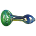 LA Pipes HP1 Spoon Hand Pipe in Green, Borosilicate Glass, Side View on White Background