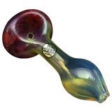 LA Pipes HP1 Spoon hand pipe in borosilicate glass with multicolor design, side view