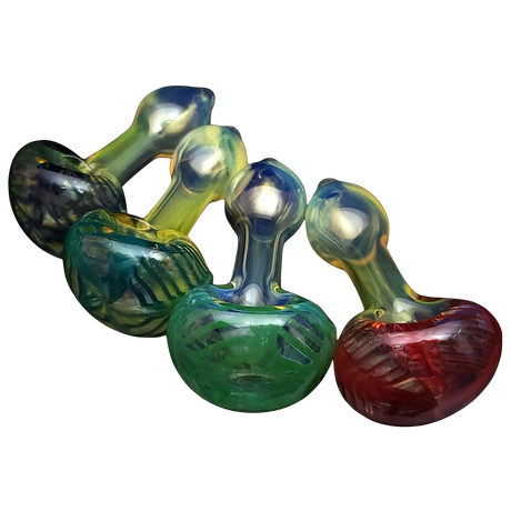 Assorted LA Pipes HP1 Spoon Hand Pipes in Borosilicate Glass with Unique Designs