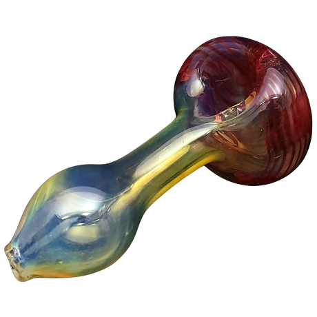 LA Pipes HP1 Spoon - Borosilicate Glass Hand Pipe with Swirl Design - Side View