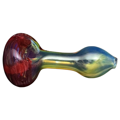 LA Pipes HP1 Spoon Hand Pipe in Red Borosilicate Glass - Side View