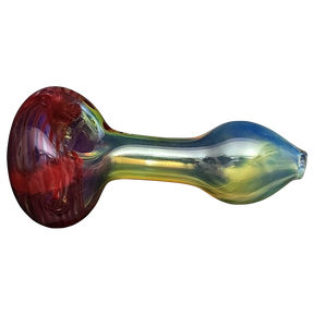 LA Pipes HP1 Spoon Hand Pipe in Red Borosilicate Glass - Side View