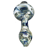 LA Pipes HP2 Spoon - Borosilicate Glass Hand Pipe with Swirl Design - Front View