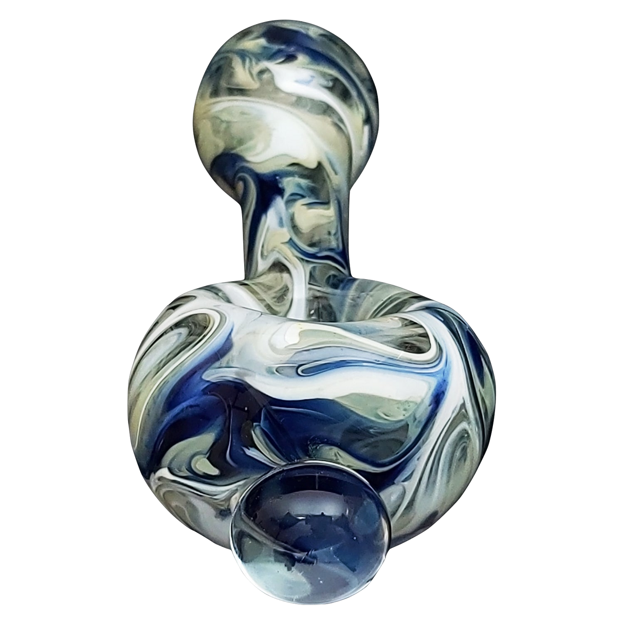 LA Pipes HP2 Spoon - Borosilicate Glass Hand Pipe with Swirl Design, Top View