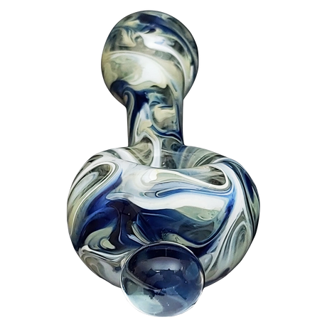 LA Pipes HP2 Spoon - Borosilicate Glass Hand Pipe with Swirl Design, Top View