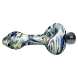 LA Pipes HP2 Spoon - Durable Borosilicate Glass Hand Pipe with Swirl Design