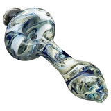 LA Pipes HP2 Spoon Hand Pipe in Borosilicate Glass with Swirl Design - Side View