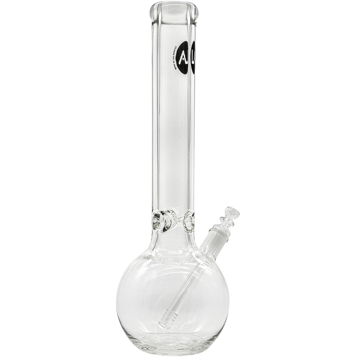 LA Pipes "Iron Mace" 9mm Thick Glass Bubble Bong with 45 Degree Joint - Front View