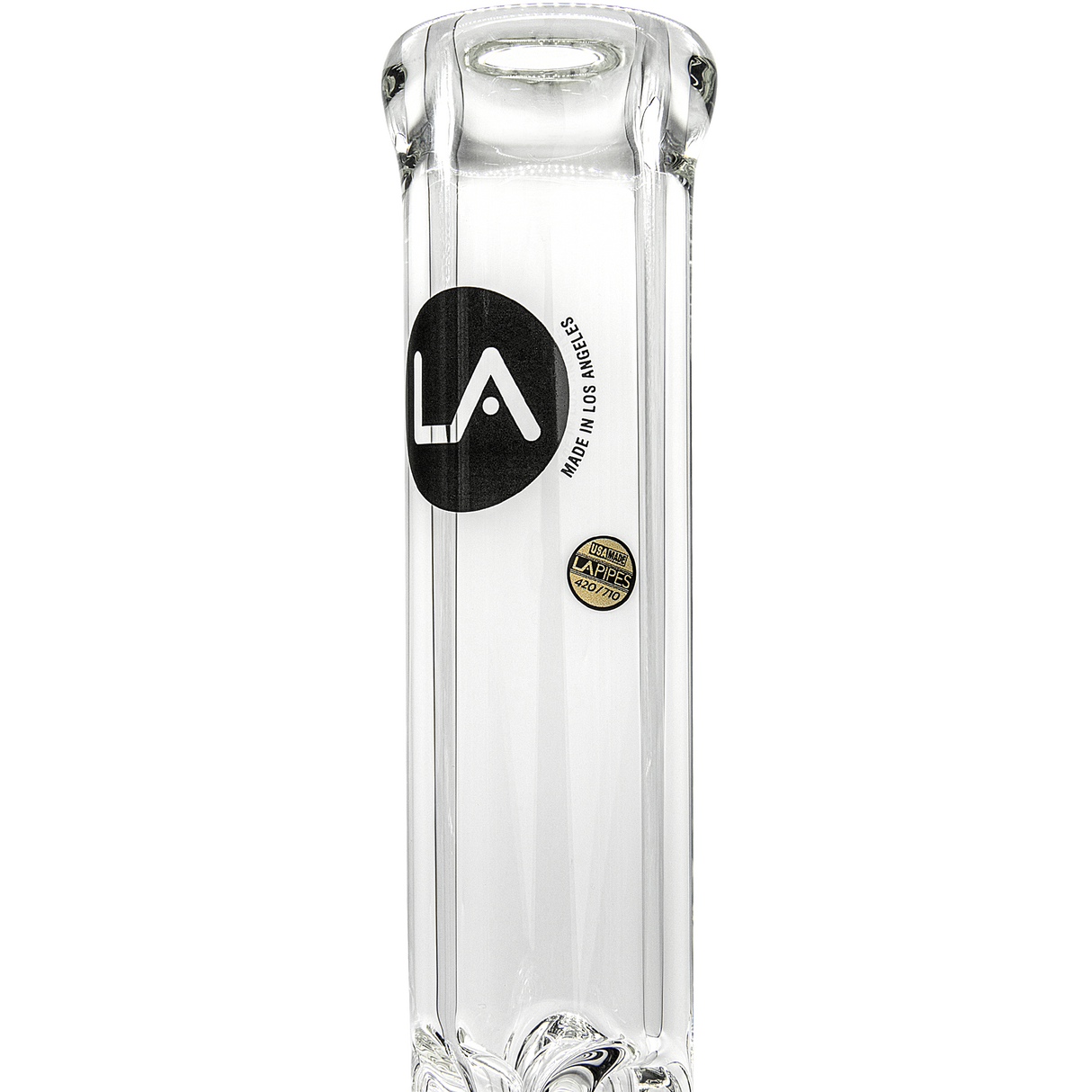 LA Pipes "Iron Mace" Heavy 9mm Bubble Bong Front View on White Background