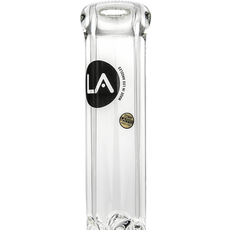 LA Pipes "Iron Mace" Heavy 9mm Bubble Bong Front View on White Background