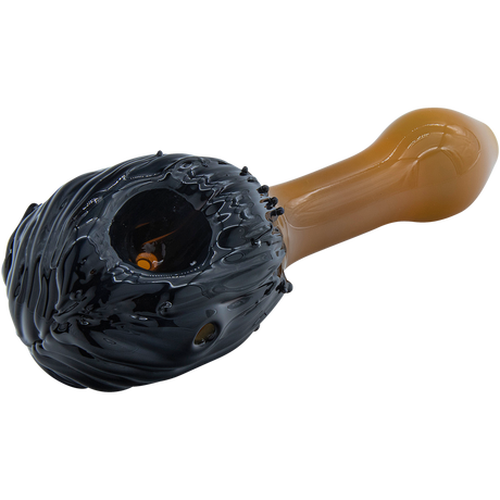 LA Pipes Itachi Uchiha Themed Borosilicate Glass Pipe for Dry Herbs, 4.5" Length - Top View