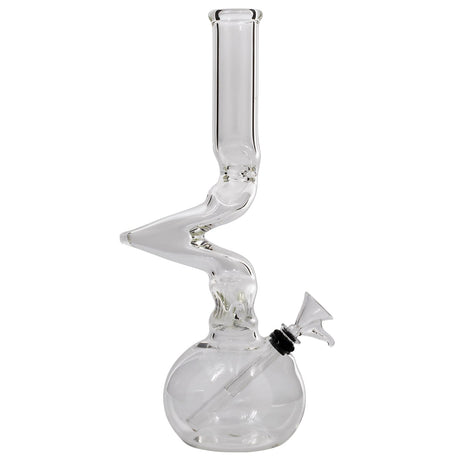 LA Pipes "Jacobs Ladder" Clear Zong Bong with Grommet Joint, Front View on White Background
