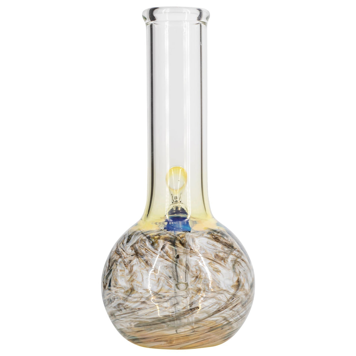 LA Pipes "Jupiter" 12" Bubble Base Bong with Grommet Joint, Front View on White Background