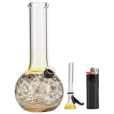 LA Pipes "Jupiter" Bubble Base Bong with Grommet Joint and Lighter - Front View