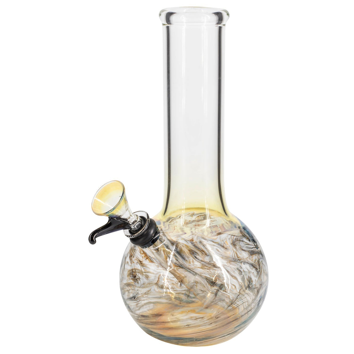 LA Pipes "Jupiter" Bubble Base Bong with Grommet Joint, Front View on White Background